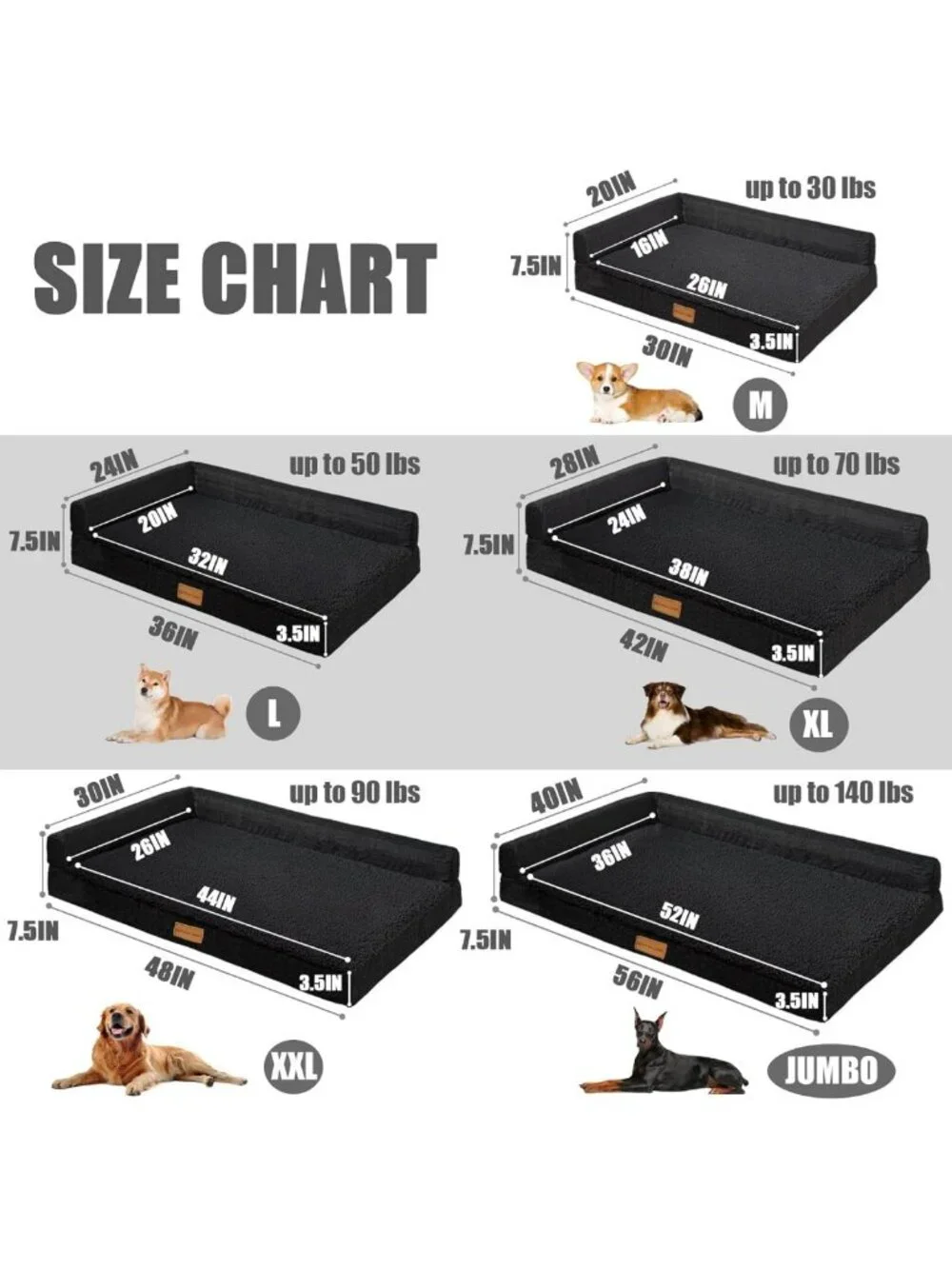 Large Orthopedic Dog Bed 36